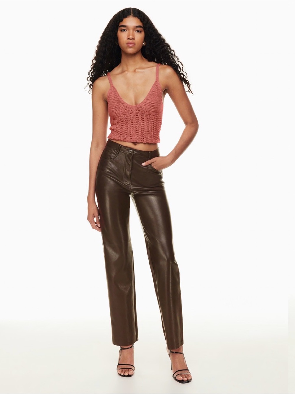 Wilfred Aritzia The Melina Pant in Rich Chocolate Brown